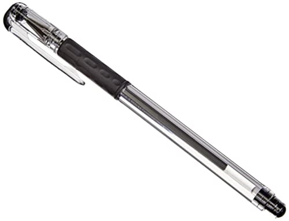 Pentel 0.6mm Hybrid Grip Vivid Gel Pen with Rubber Finger Grip - Black - Perfect for Note-Taking, Journaling, and Office Use