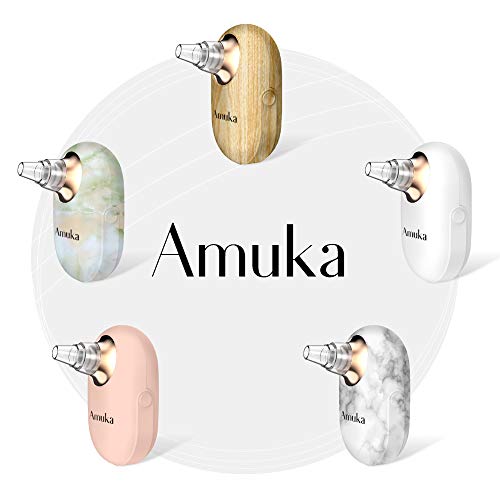 Amuka Blackhead Remover Tool - Rechargeable Vacuum Suction & Exfoliating Crystals for Deep Cleansing | Fresh Flawless Skin Care | Perfect for Home Spa & Daily Facial Routine