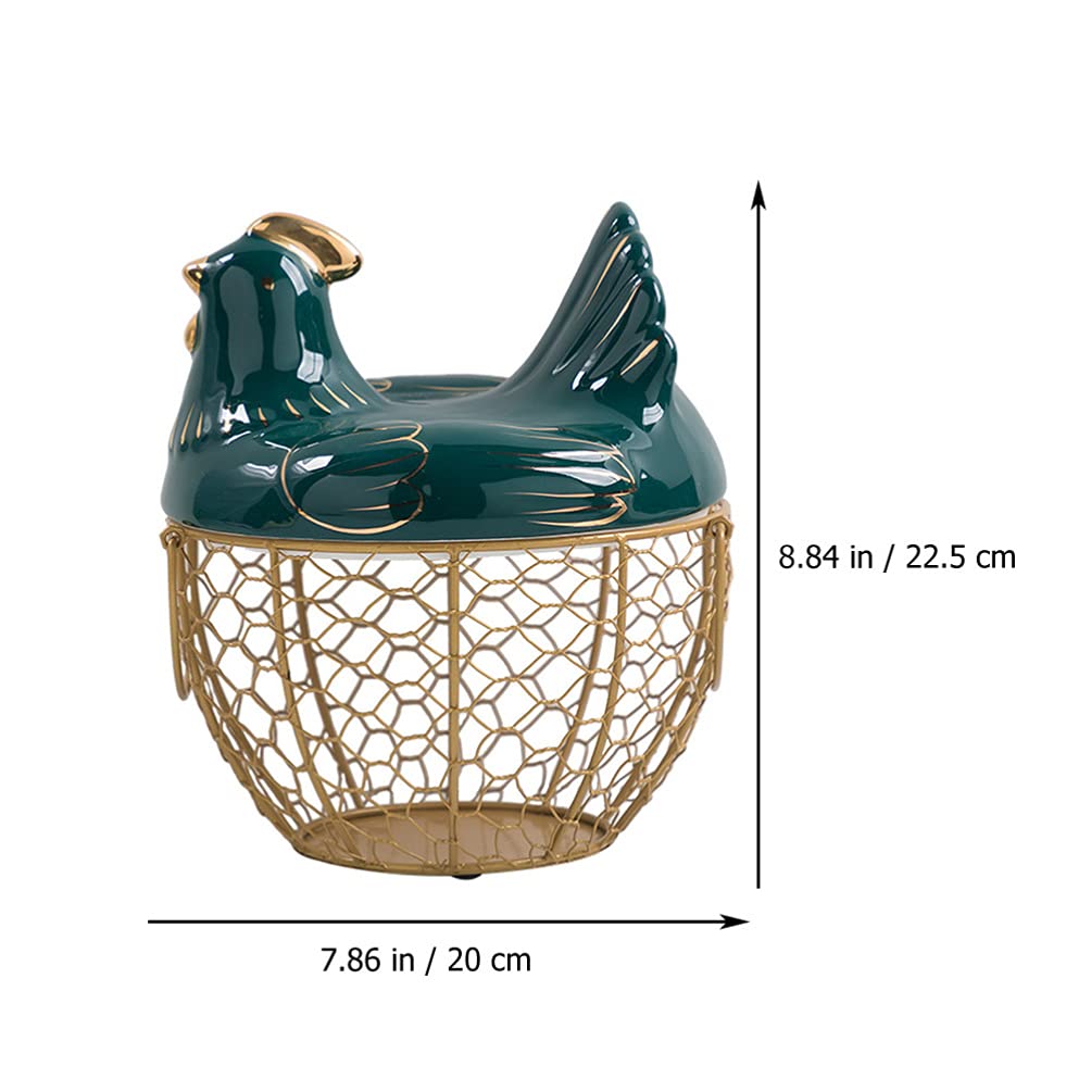 1pc Decorative Iron Art Egg Basket - Handheld Kitchen Egg Holder & Fruit Storage Basket for Farmhouse, Easter Decor, and Rustic Kitchen Organization