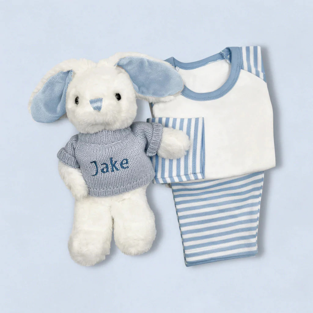 Personalized Baby Boy Gift Set - Sweet Beginnings | Unique Newborn Present for Christening, Baby Shower & 1st Birthday | SKU: LBG1019