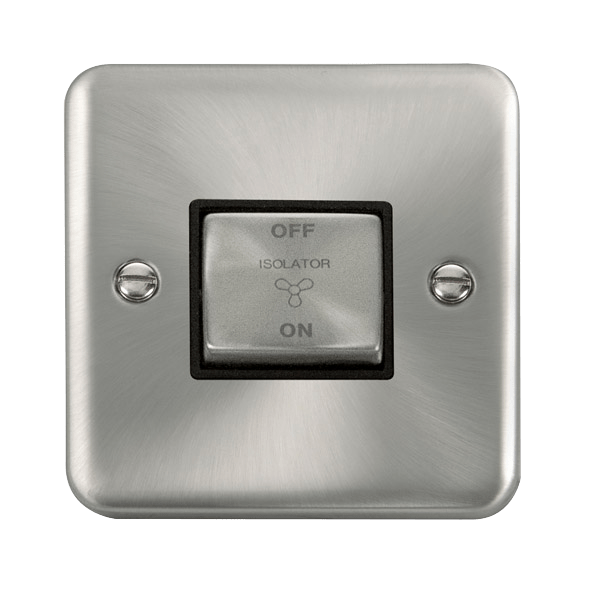Click Deco Plus Satin Chrome 10A Fan Isolator Switch DPSC520BK - Premium Electrical Switch for Bathroom Exhaust Fans, Ceiling Fans & Ventilation Systems