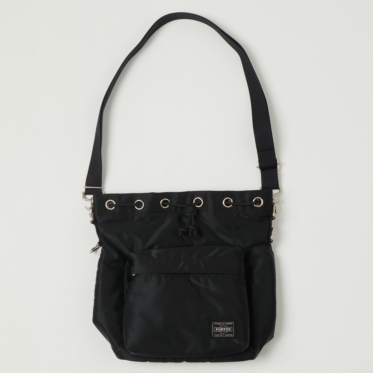 Porter Yoshida & Co. Small Balloon Sac Backpack - Stylish Black Leather Crossbody Bag for Women | Perfect for Travel, Work & Everyday Use