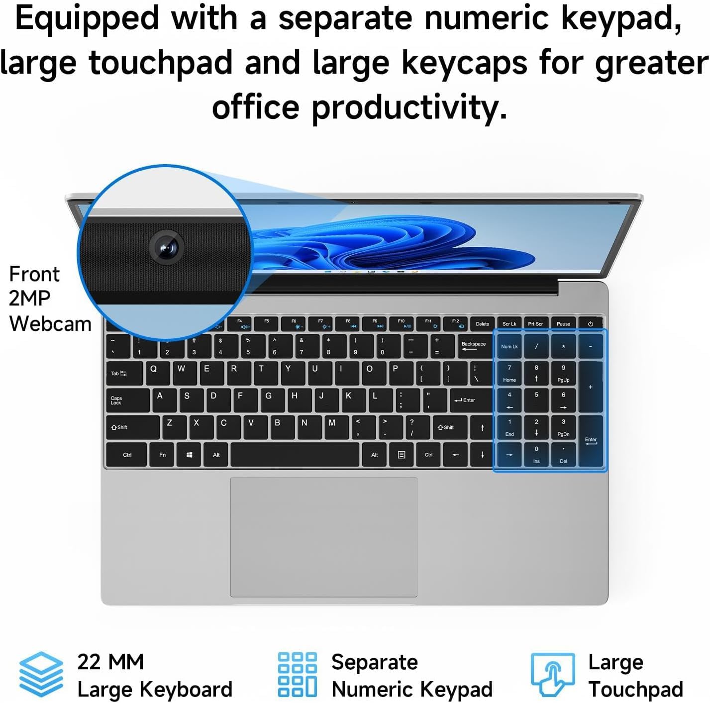 Jumper 15.6 Inch FHD Laptop - Intel 5305U Processor, 12GB RAM, 128GB eMMC + 512GB SSD, 38Wh Battery, Stereo Speakers, USB 3.0 & Type-C - Perfect for Business, School & Home Office Use