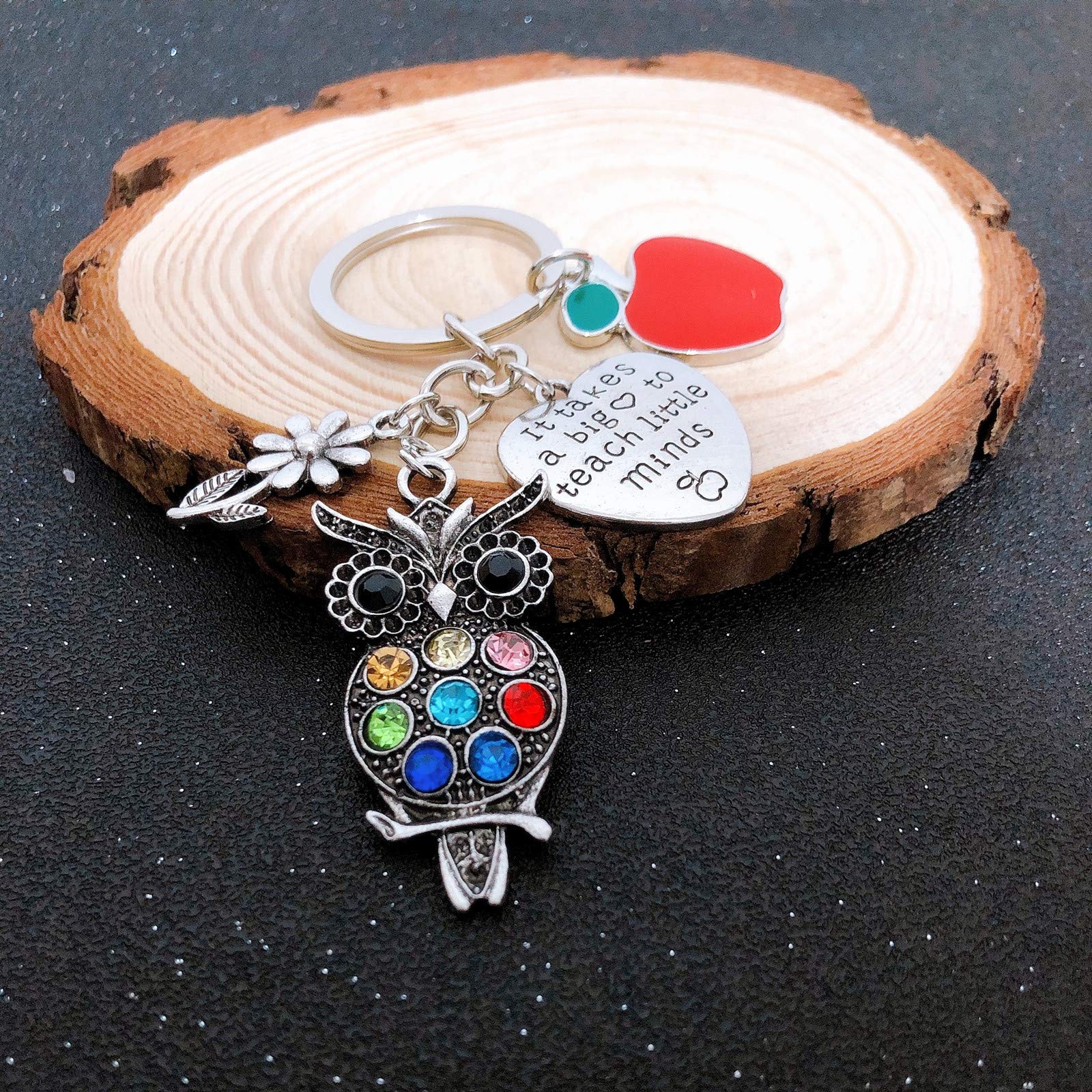 Stainless Steel Teacher Appreciation Keychain - 'It Takes A Big Heart to Teach Little Minds' Engraved Thank You Gift for Educators, Graduation Present | Perfect for Teacher's Day, Retirement, End of Year Gifts & Classroom Rewards