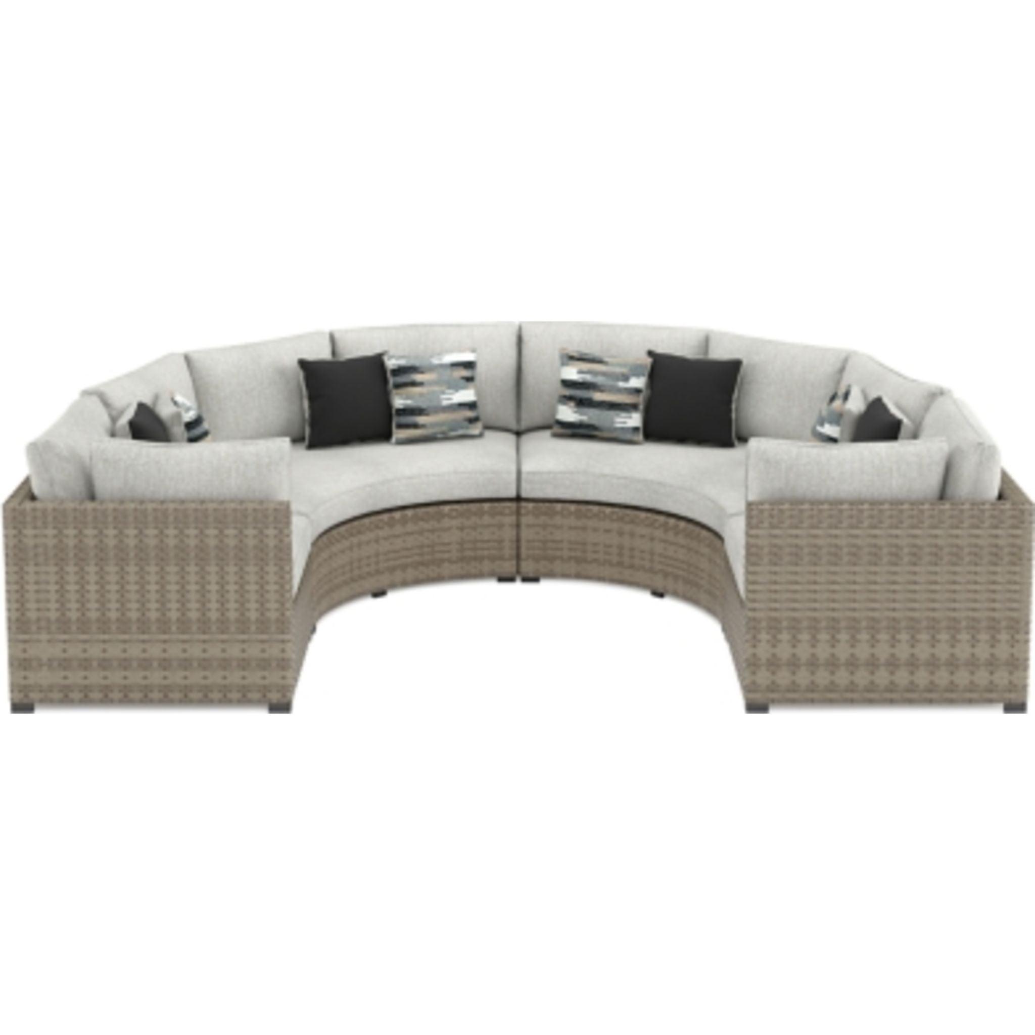 Calworth 4-Piece Outdoor Sectional Sofa Set with Cushions - Waterproof Patio Furniture for Backyard, Garden, Poolside & Deck - Modern Wicker Conversation Set for Relaxing Outside