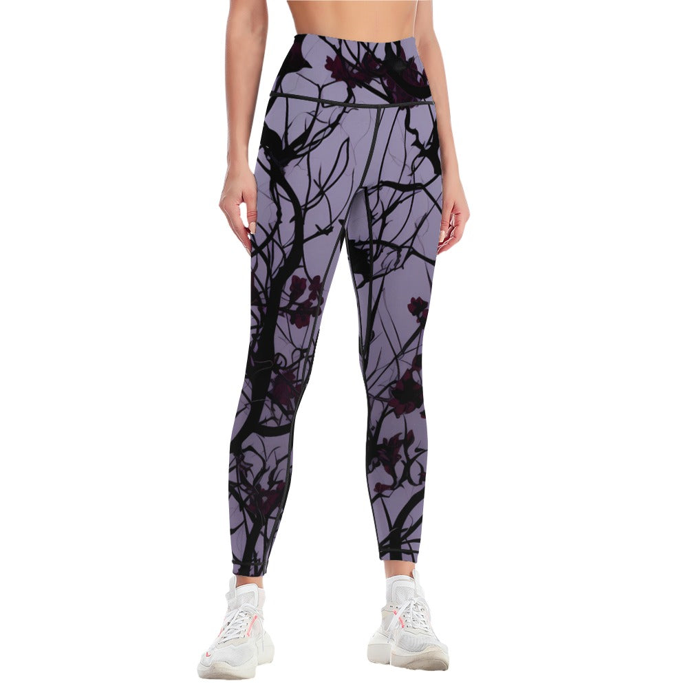 Midnight Purple High Waisted Yoga Pants for Women - Stretchy & Comfortable Workout Leggings - Perfect for Yoga, Gym, Running & Lounge Wear