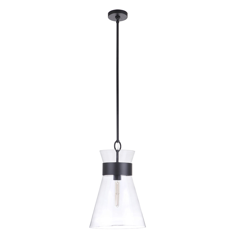 Alicia 1-Light Black Pendant Light Fixture - Modern Hanging Ceiling Light for Kitchen Island, Dining Room, or Bedroom