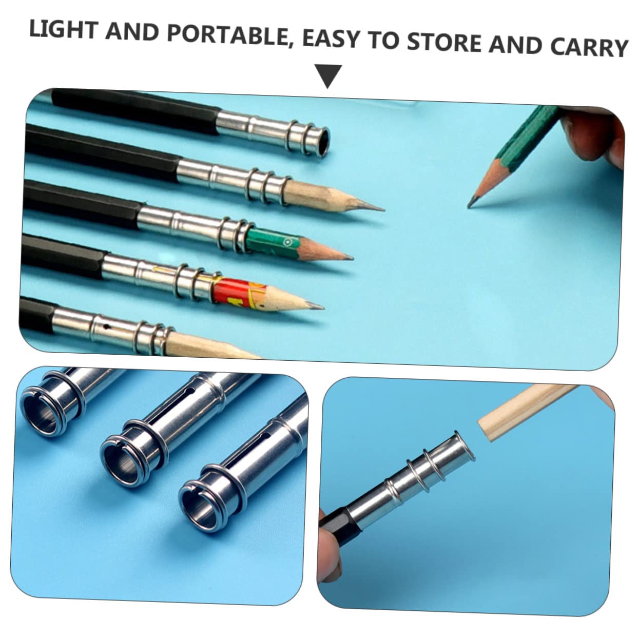 SEWACC 10-Pack Pencil Extenders - Premium Pencil Holder & Lengthener for Artists, Students & Office Use - Extend Short Pencils for Drawing, Writing & School Projects - Essential Stationery & School Supplies