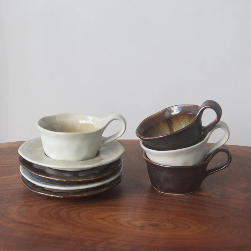 Handmade Ceramic Espresso Cups with Artisan Glaze - Perfect for Coffee Lovers, Home Baristas & Cafe Style Serving