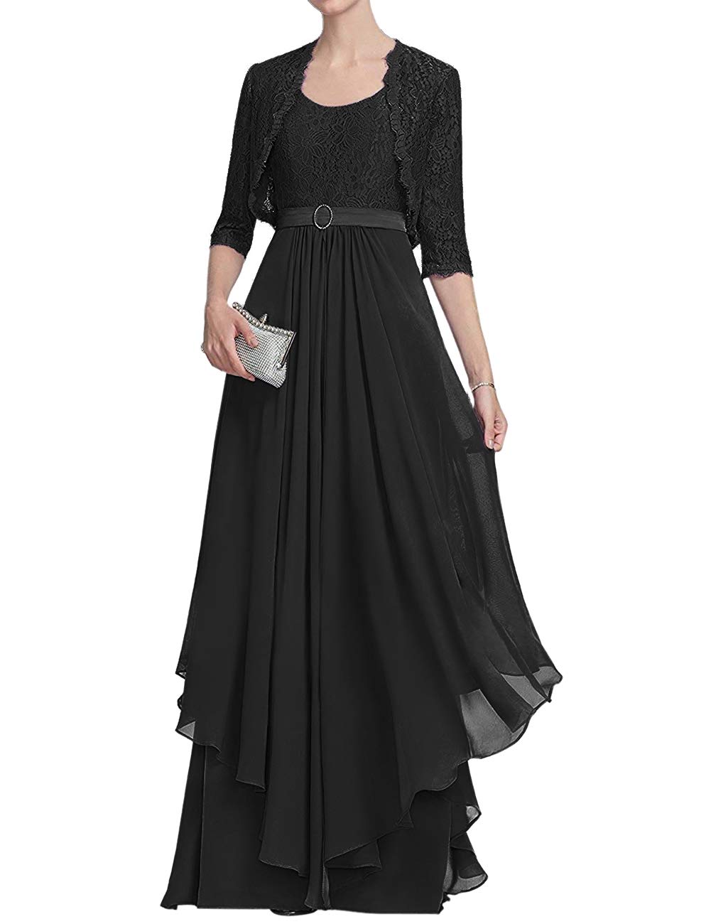 Elegant Mother of The Bride Dresses - Long Formal Evening Gowns with Ruffles & Lace Jacket for Wedding Guest & Groom Women | Perfect for Weddings, Galas & Special Occasions