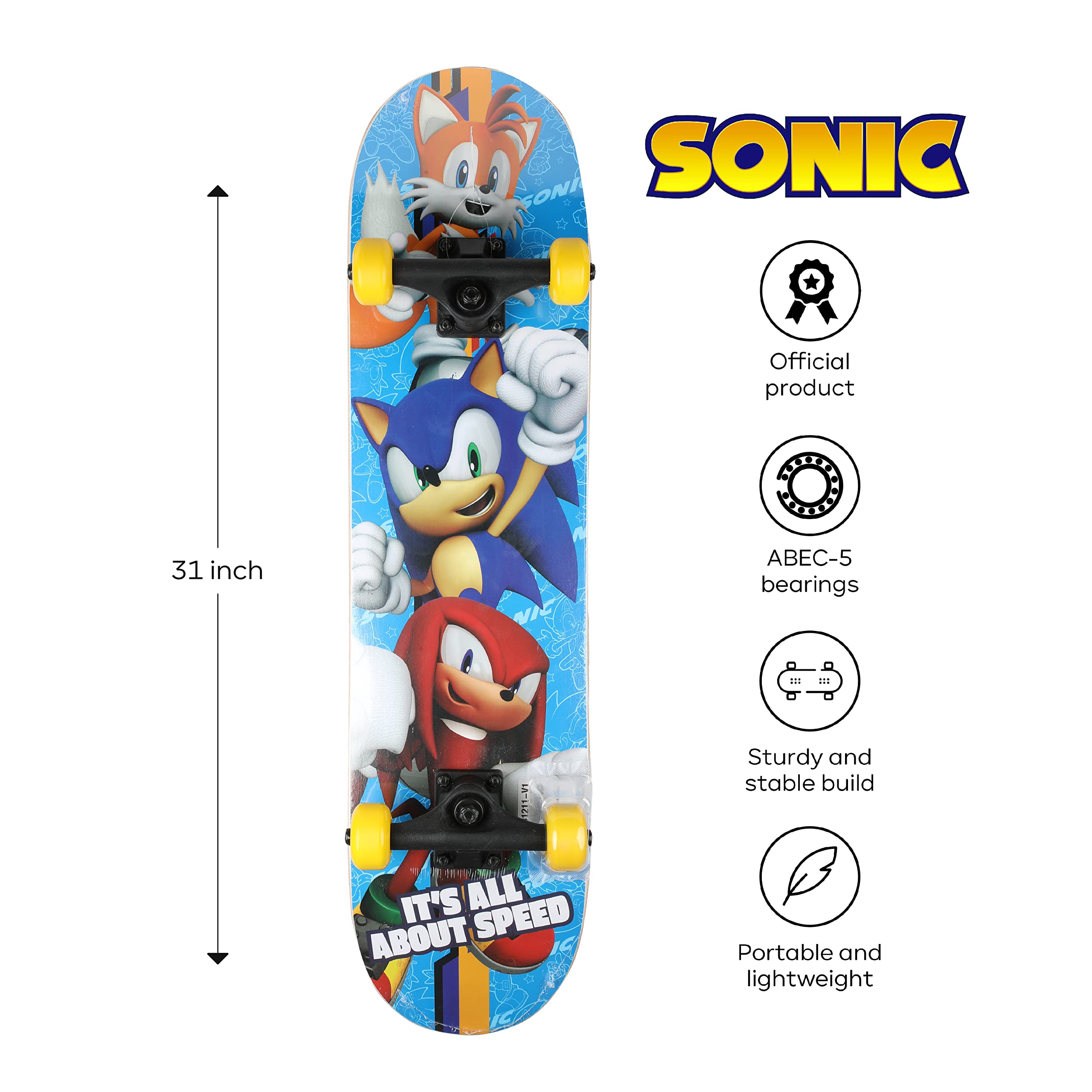 Sakar Minecraft Mob & Sonic The Hedgehog 31-Inch Complete Skateboard Bundle (2-Pack) - Perfect for Kids, Beginners & Skateboard Enthusiasts | Great for Commuting, Tricks & Outdoor Fun
