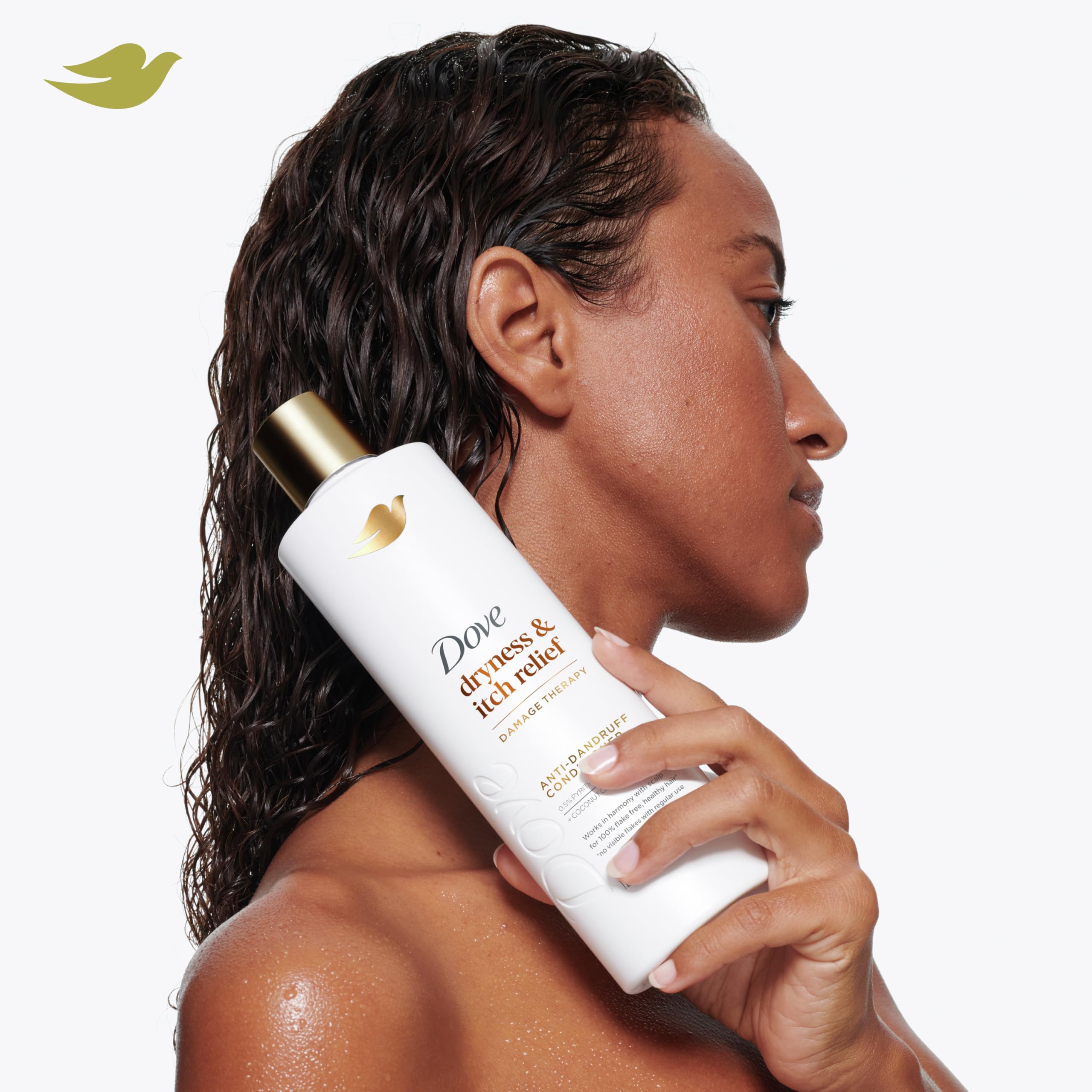 Dove Damage Therapy Derma Conditioner for Dry & Itchy Scalp - Pyrithione Zinc & Coconut Oil Formula (12 Fl Oz) - Soothes Flaky Scalp & Restores Hair Health - Perfect for Daily Use & Sensitive Scalp Care