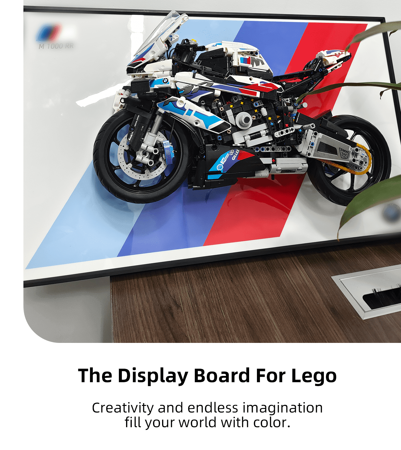 Lego 42130 Technic™ BMW M 1000 RR Motorcycle Display Wall Mount - Secure Hanging Bracket for LEGO Technic Model Showcase - Perfect for Home Office, Game Room & Collector's Display