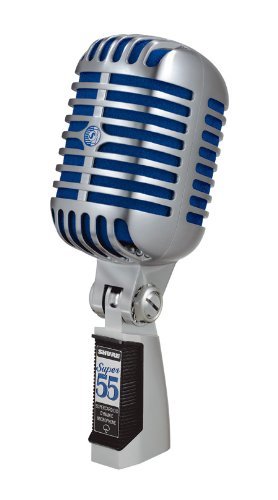 Shure Super 55 Professional Dynamic Microphone with Boom Stand & XLR Cable - Ideal for Podcasting, Live Streaming & Studio Recording