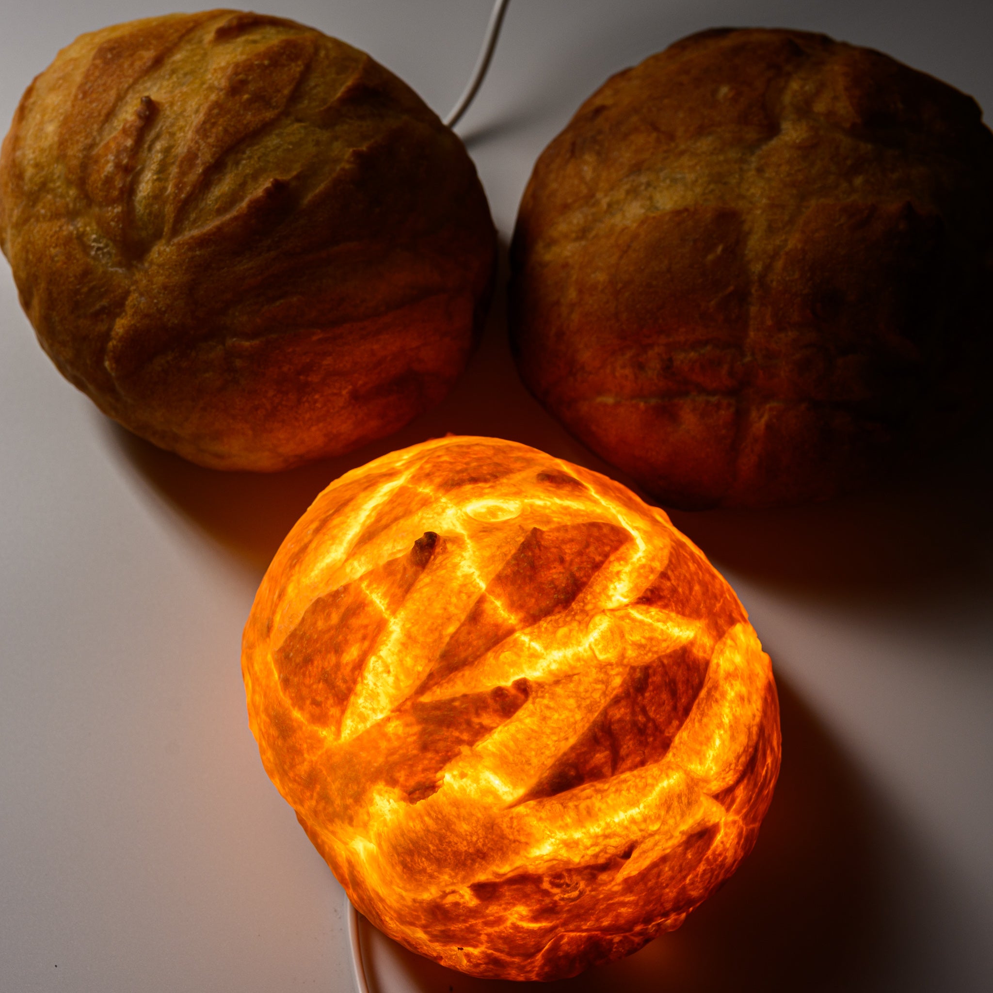 PAMPSHADE Real Bread Lamp - Artisan Boule Bread Night Light | Yukiko Morita's Unique Home Decor for Kitchen, Bedroom & Cozy Spaces