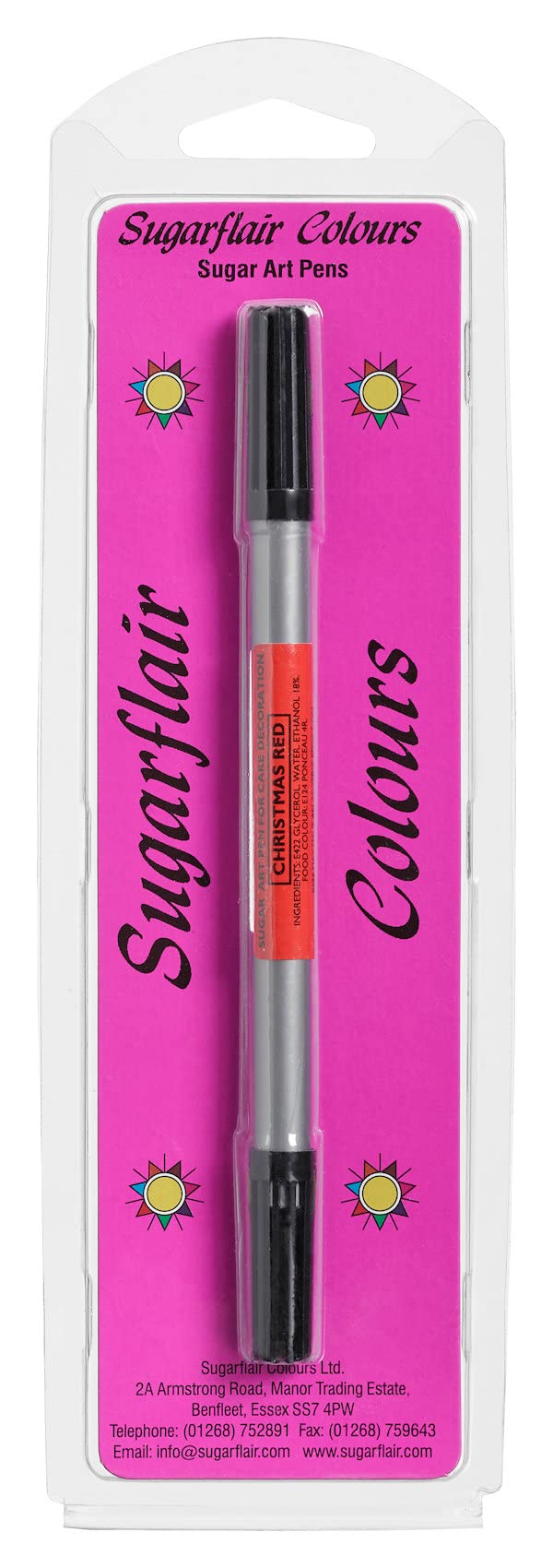 Sugarflair Art Pen - Christmas Red for Calligraphy, Hand Lettering & Holiday Card Making - Perfect for DIY Crafts, Scrapbooking & Gift Wrapping