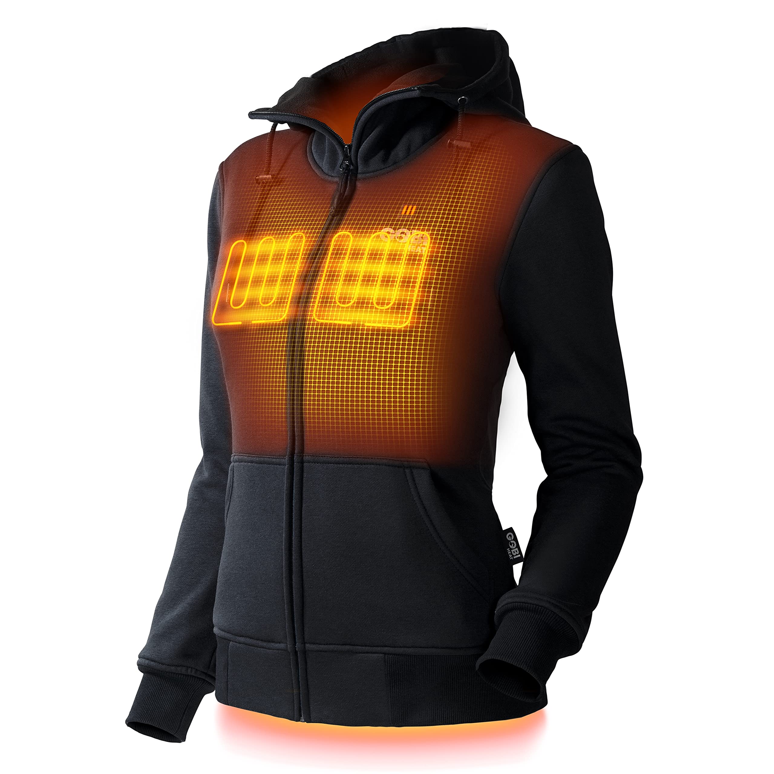 Ridge Women's Heated Hoodie with Battery & Charger - 10 Hours Continuous Heating, Machine Washable - Perfect for Winter Outdoor Activities, Camping, and Cold Weather Commutes
