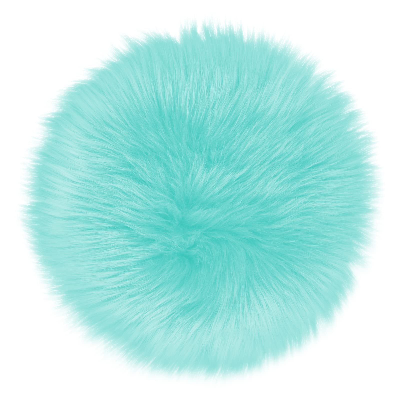 **Fluffy Soft Faux Fur Area Rug - Small Round Blue Carpet with Cushion Backing for Bedroom, Living Room, Apartment Decor | Aesthetic Nail Art Table Mat, Desk & Locker Accessory for Girls**    *(Perfect for Cozy Home Decor, Instagram-Worthy Aesthetic Shots & Comfortable Workspaces)*