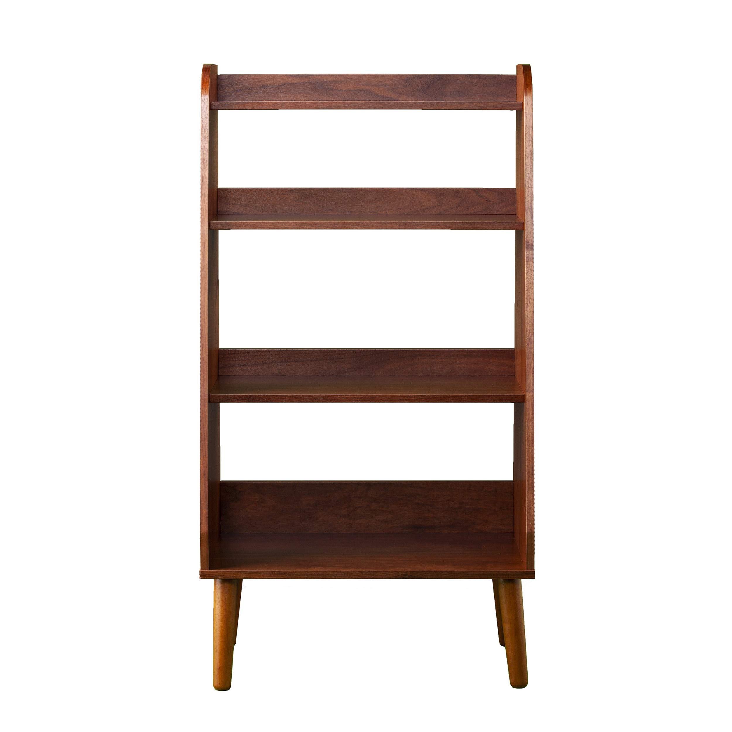 SEI Furniture Berritza Bookcase - Solid Walnut Wood Bookshelf for Living Room, Office & Study | Stylish Storage Solution for Books, Decor & Essentials