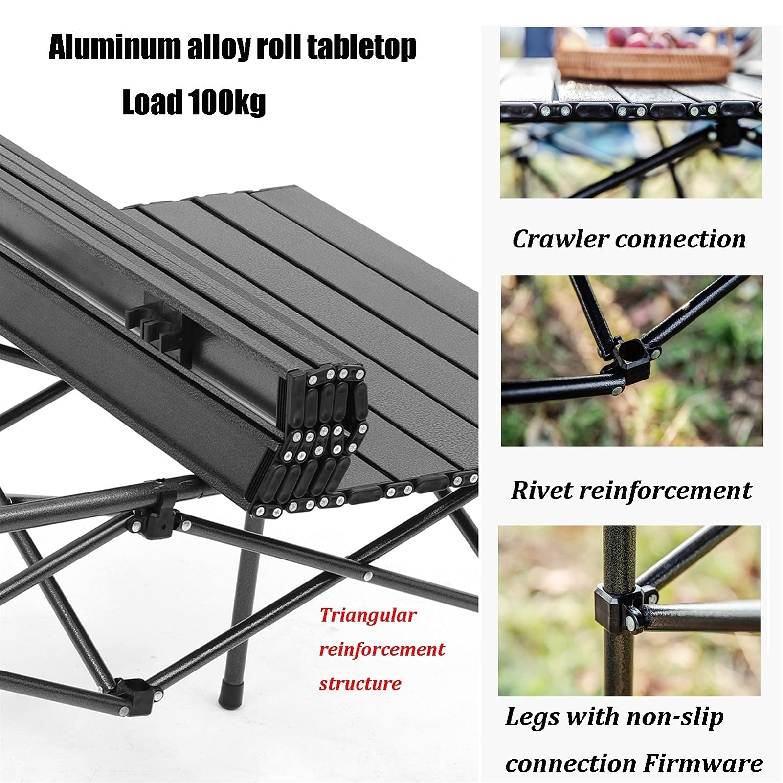 Portable Folding Camping Table and Chair Set - Lightweight Aluminum Outdoor Picnic Furniture for Backpacking, Beach, Fishing, Courtyard & Tailgating | Compact Storage Design | Perfect for Camping Trips, Outdoor Adventures & Family Gatherings