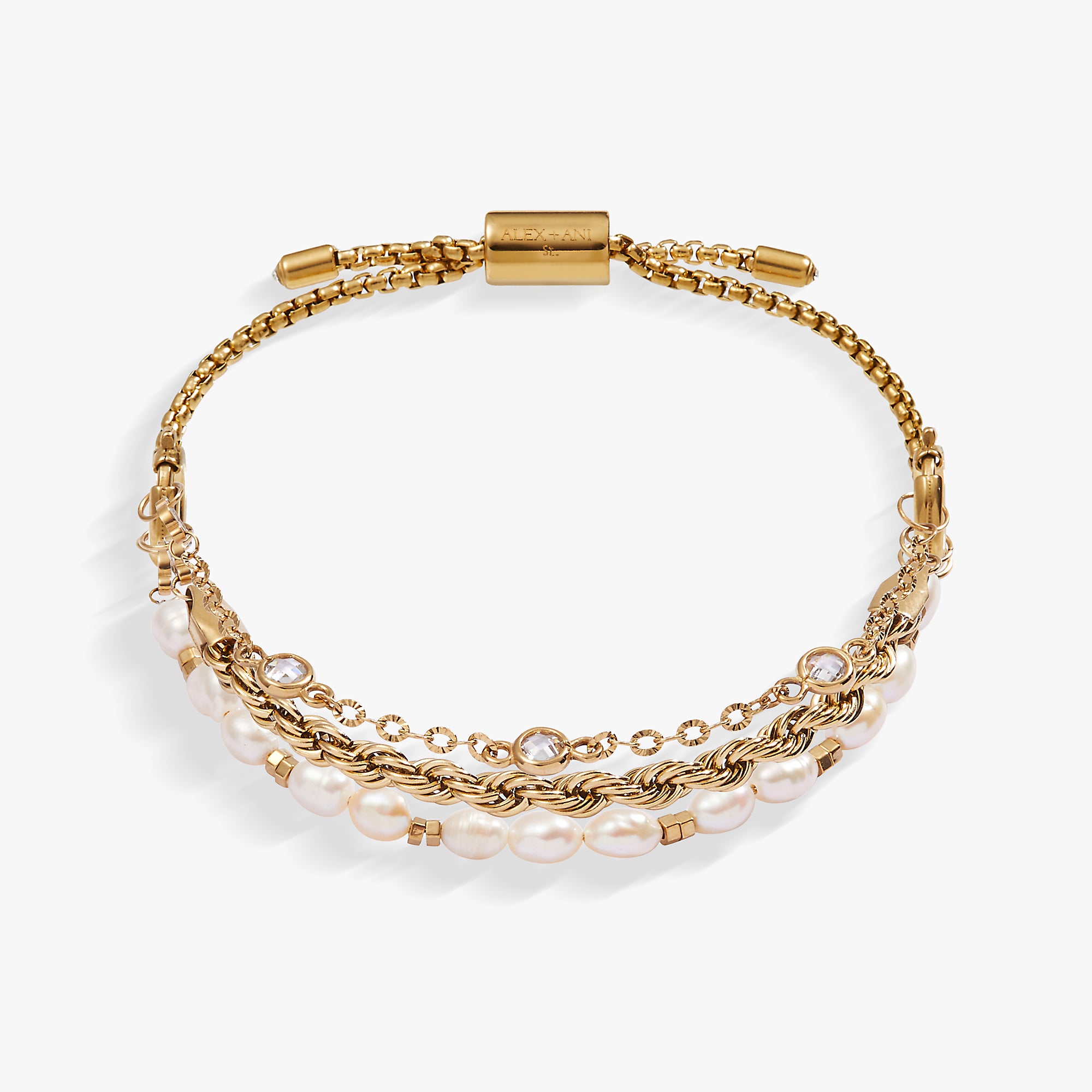 Elegant Crystal and Pearl Stranded Bracelet Set for Women - Perfect for Weddings, Parties & Everyday Wear