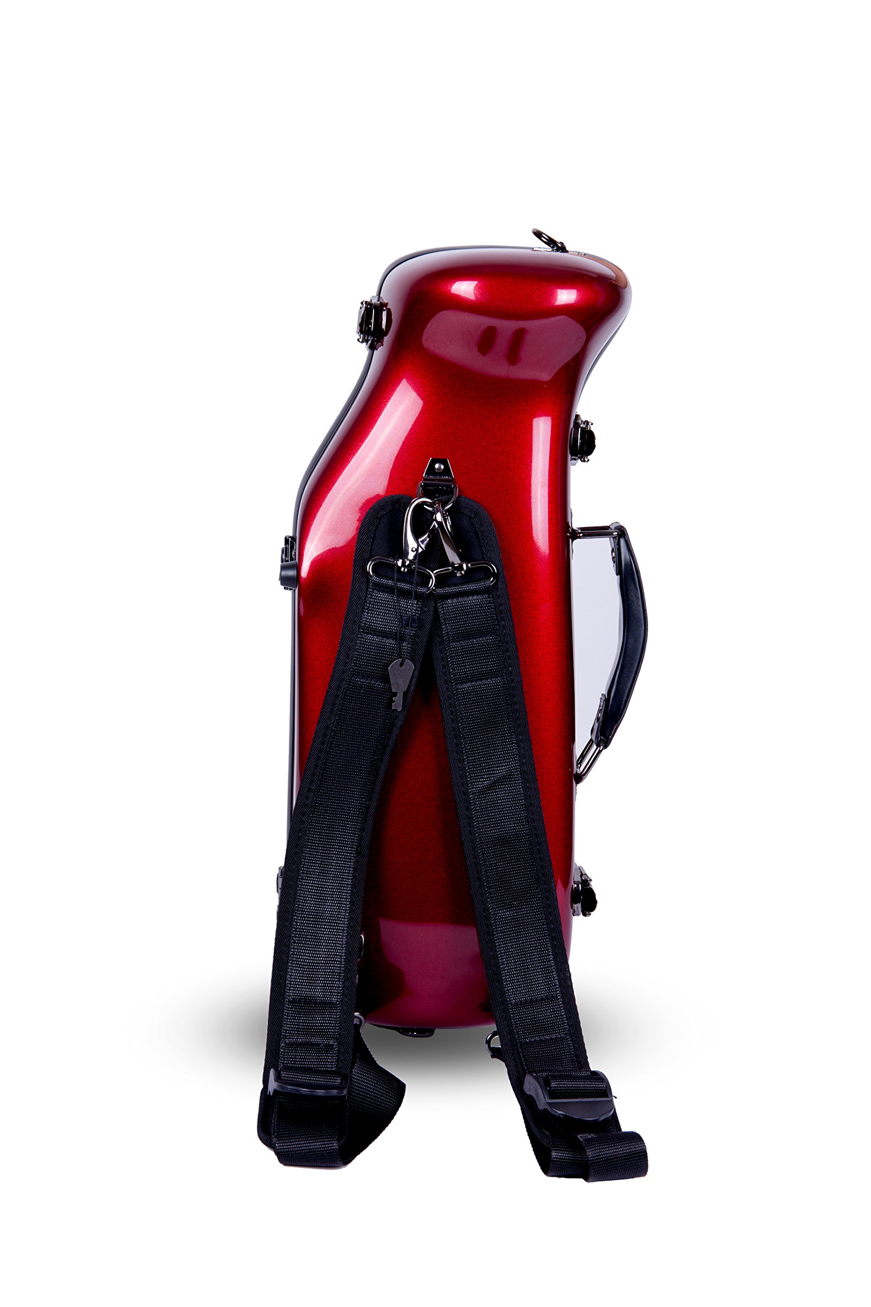 Crossrock CRF1000 Professional Trumpet Case - Durable Fiberglass Hard Shell with Backpack Straps (Red) - Perfect for School Band, Travel & Music Performances