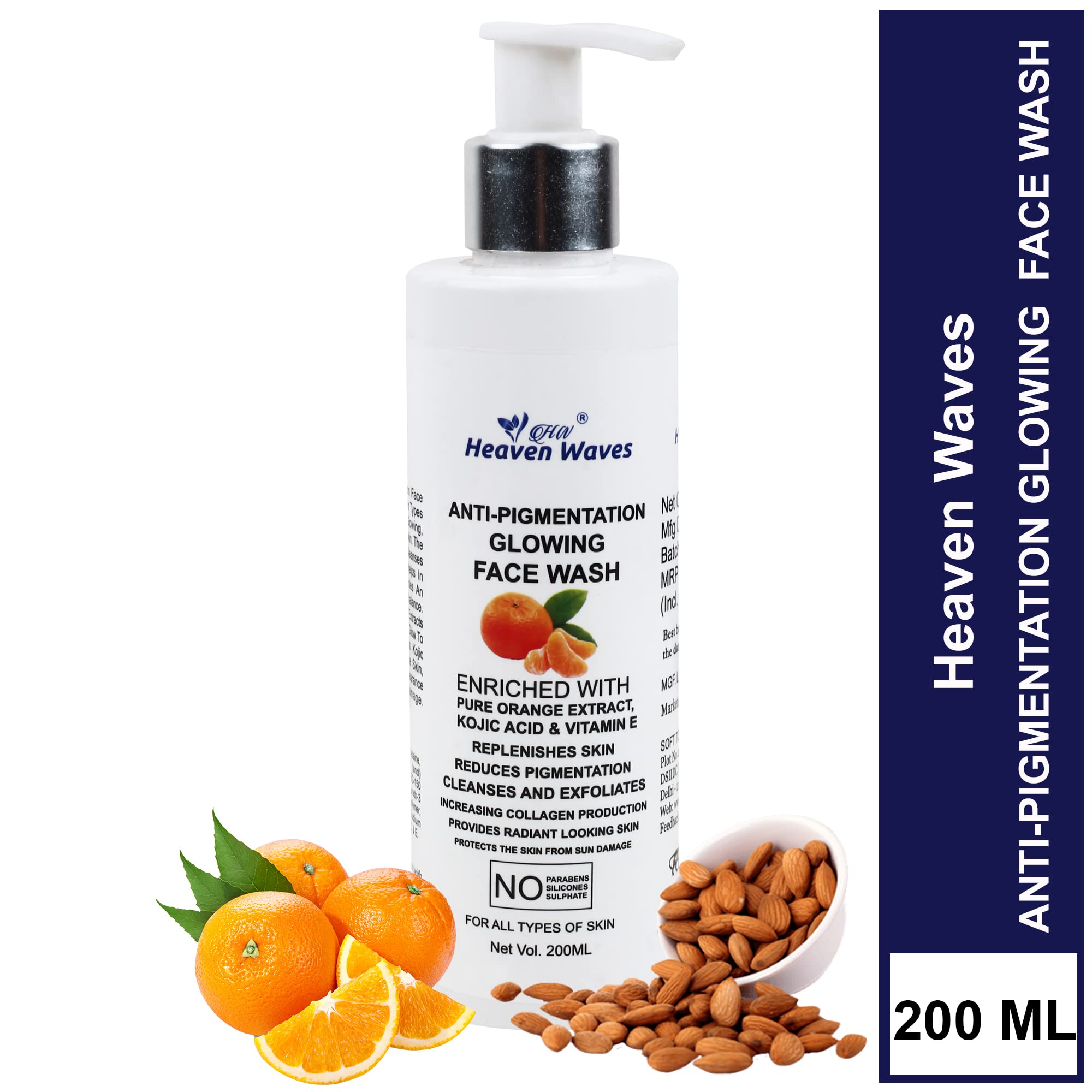 Heaven Waves Anti-Pigmentation Face Wash 200ml - Brightening Cleanser for Dark Spots & Uneven Skin Tone | Perfect for Daily Skincare Routine & Acne-Prone Skin