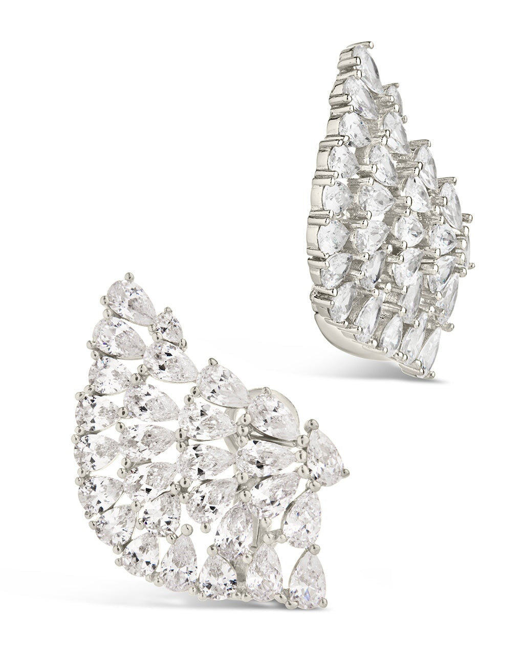 Miranda CZ Fan Stud Earrings for Women - Sparkling Cubic Zirconia Fashion Jewelry - Perfect for Parties, Weddings & Everyday Wear