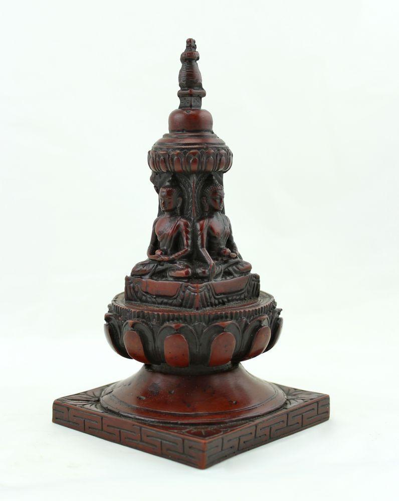 Exquisite Handcrafted Tabletop Buddha Stupa Statue - 4 Inch Mini Buddhist Shrine for Meditation, Home Decor & Spiritual Gifts | Perfect for Altars, Yoga Spaces & Zen Interiors