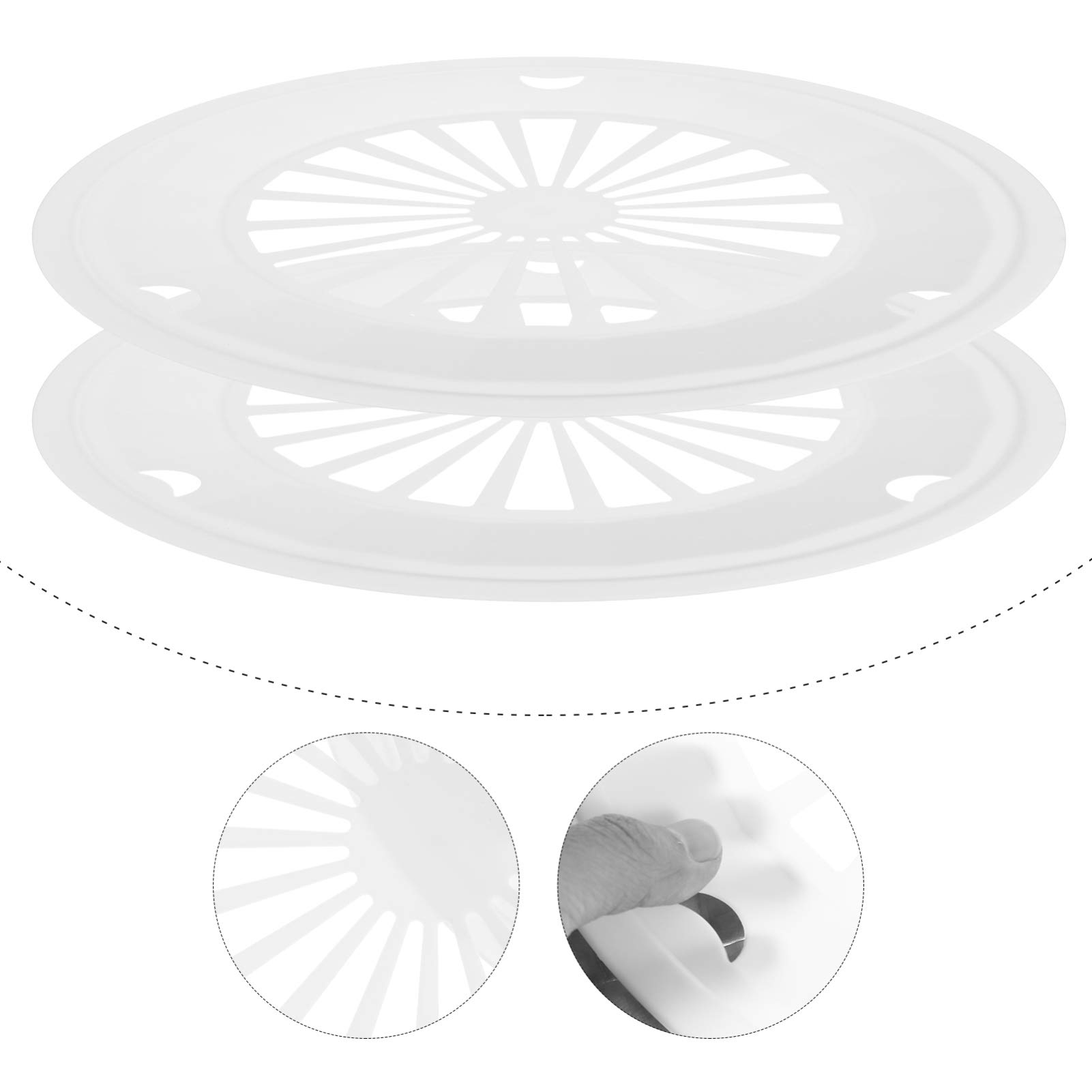10-Pack Hemoton Reusable Plastic Grill Plates - Durable BBQ Picnic Plates for Outdoor Camping, Parties & Food Service - White Color Dish Trays for Easy Cleanup & Eco-Friendly Dining
