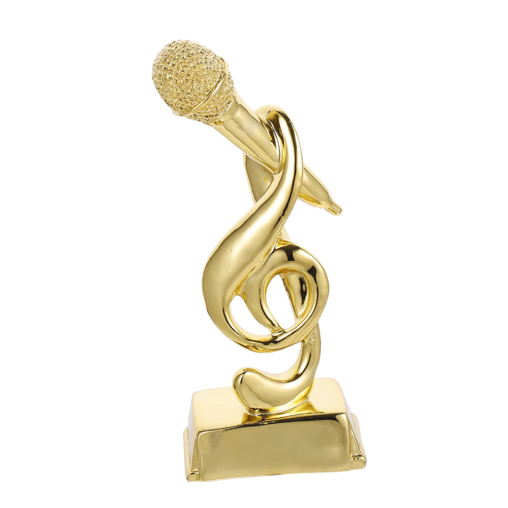 Yardwe 3-Piece Gold Musical Trophy Microphone Set - Mini Singing Trophy Decor for Kids, Tabletop Awards, Resin Music Note Gift for Children - Perfect for Birthday Parties, Music Competitions & Sports Awards