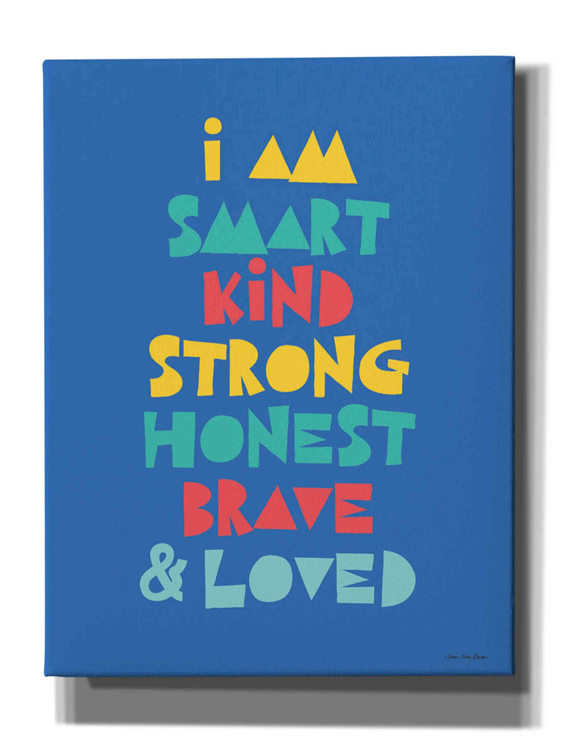 Epic Graffiti 'I Am Smart' Canvas Wall Art by Seven Trees Design - 26x34 Inch Modern Home Decor for Living Room, Bedroom & Office