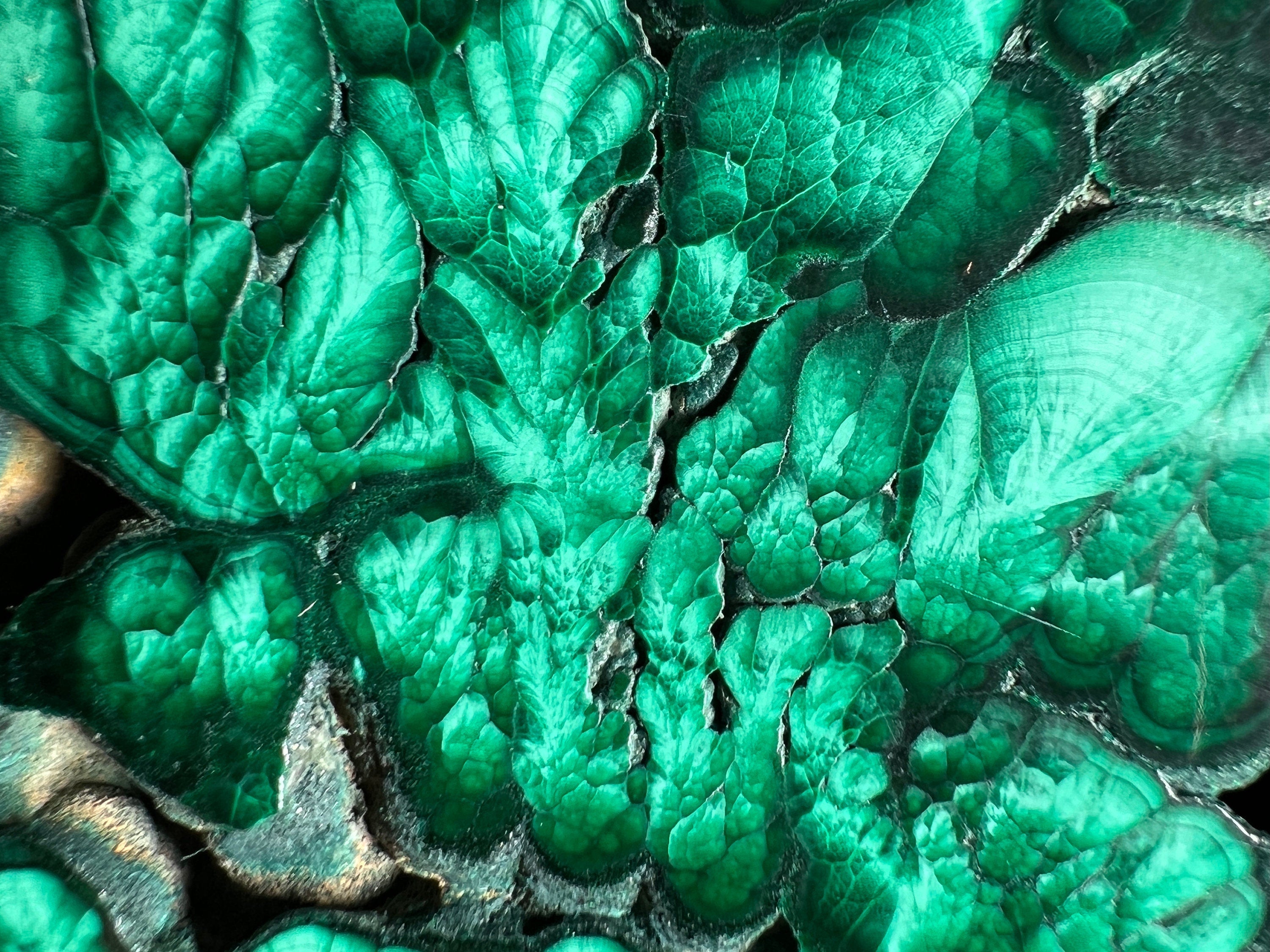 Premium MALACHITE Crystal Slab - Natural Green Malachite Stone for Jewelry Making, Unique Spiritual Gift, Home & Office Decor (50407) - Perfect for Meditation, Healing Crystals Collection & Feng Shui Decorations