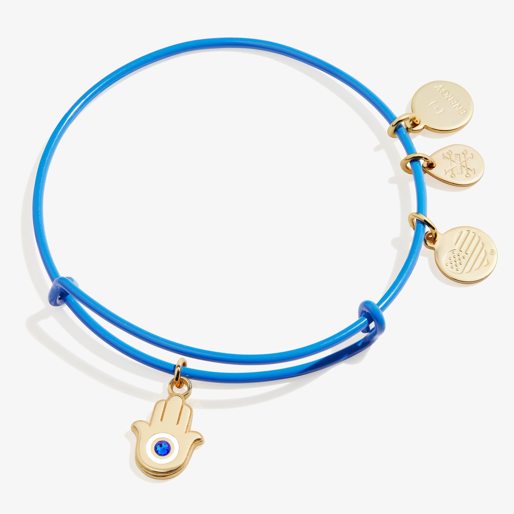 Hamsa Charm Bangle Bracelet - Sky Blue Evil Eye Protection Jewelry for Women, Trendy Boho Accessories for Everyday Wear & Gift Giving