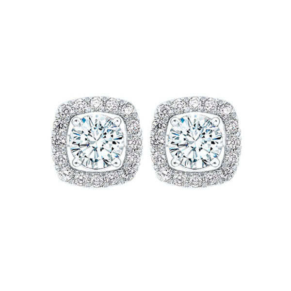 14K White Gold Diamond Earrings (1/4 CTW) - Elegant Stud Earrings for Women, Perfect for Weddings, Parties & Everyday Wear