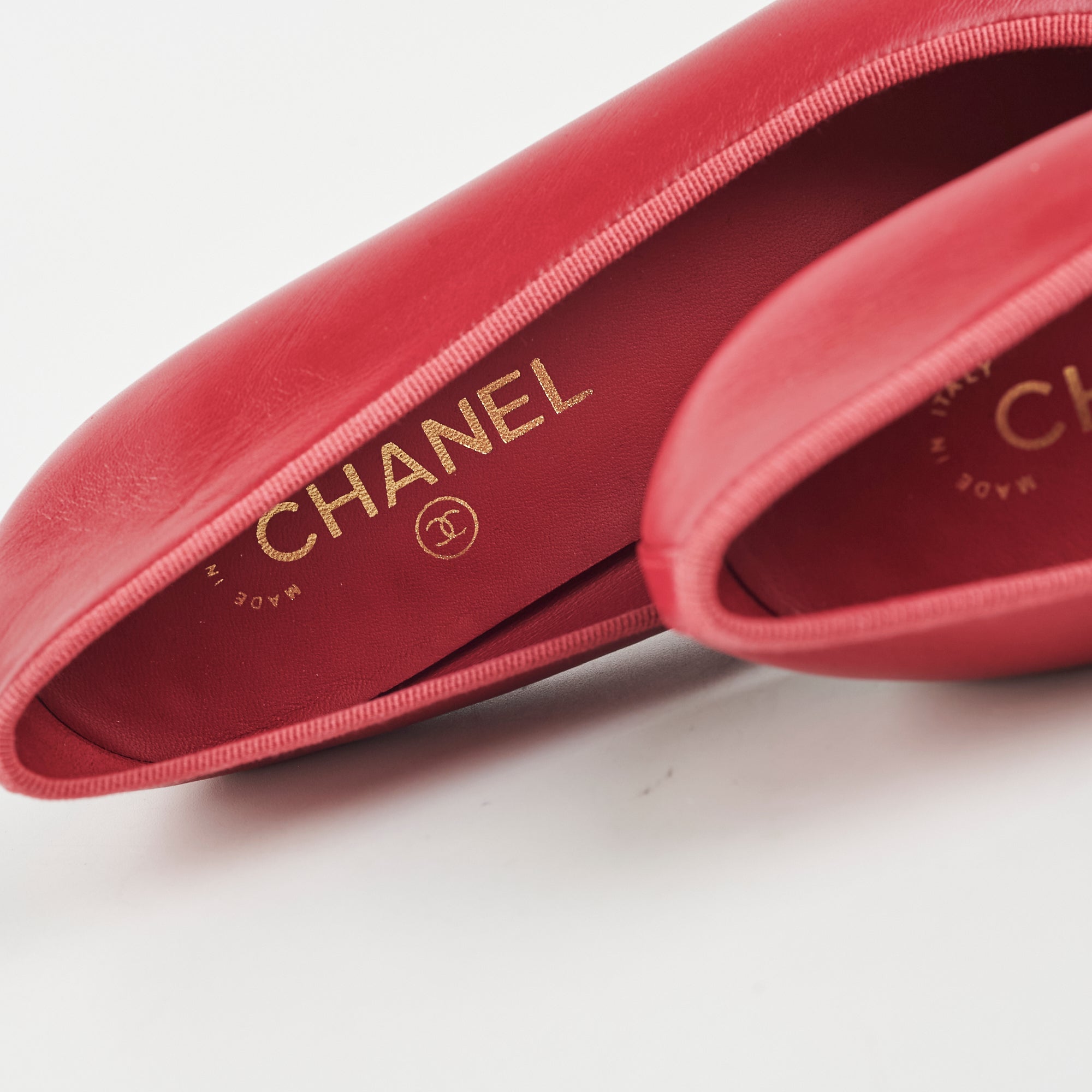 Chanel Lambskin Ballerina Flats in Red - Elegant & Comfortable Women's Shoes for Casual Wear, Office & Special Occasions