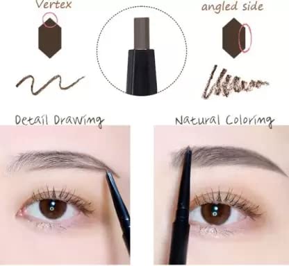 2 in 1 Dual Function Eyebrow Pencil with Spool Brush - Waterproof Eyebrow Makeup Kit for Natural Looking Brows - Perfect for Daily Use, Professional Makeup & On-the-Go Touch Ups