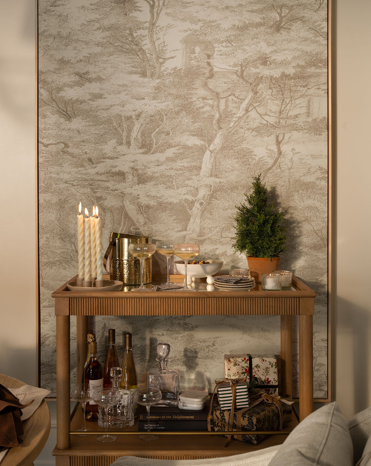 Neutral Toile No. 1 - Classic French Floral Pattern Fabric for Home Decor, Upholstery & DIY Crafts | Perfect for Curtains, Pillows & Wall Art