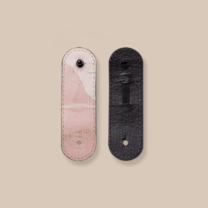 Eco-Friendly Pink & Gold Abstract Phone Cord Wrap - Stylish Cable Organizer for iPhone, Android, Laptop & Office Use