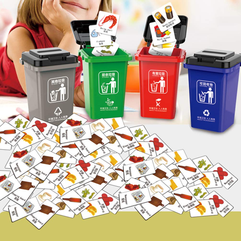 NUOBESTY 1 Set Mini Desktop Wastebasket Toy - Cute Garbage Bin for Kids, Toddlers & Students - Fun Pretend Play Cleaning Set for Home, School & Office Use