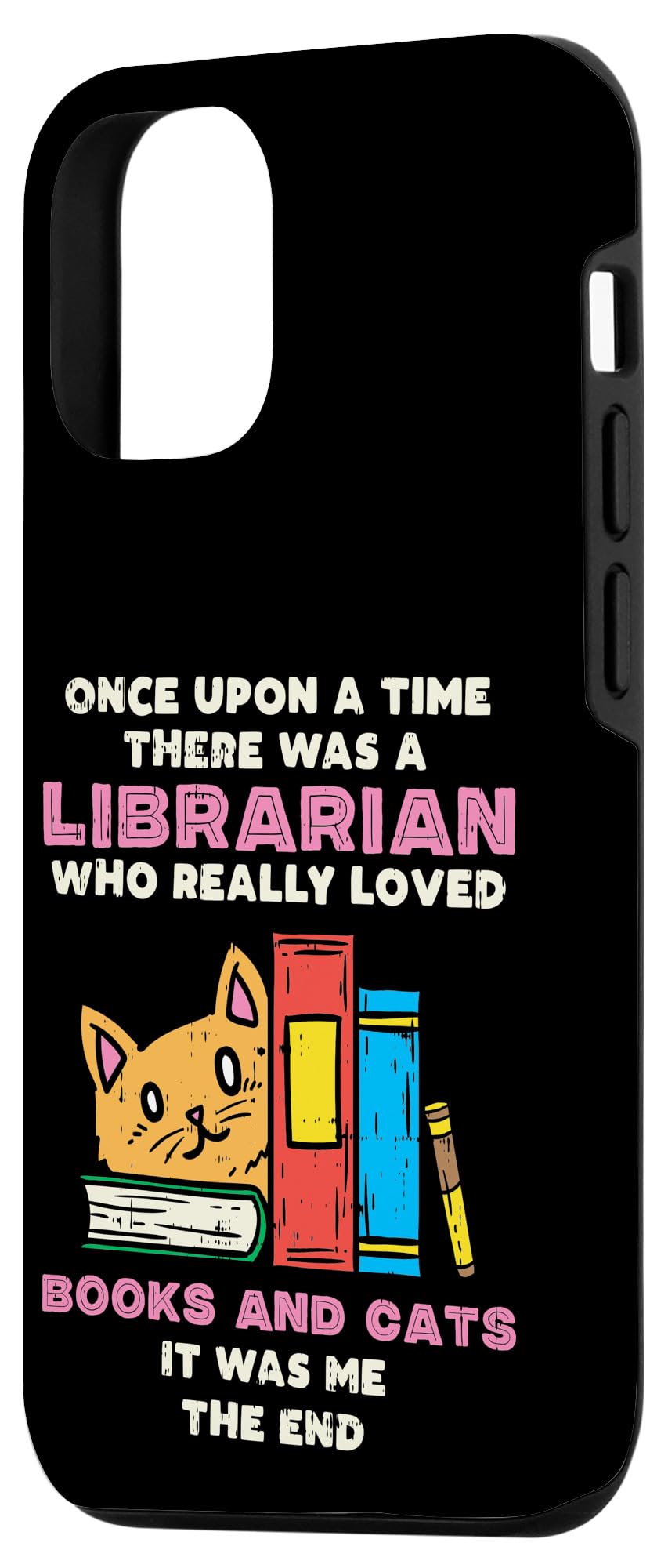 Funny Librarian Books & Cats iPhone 12/12 Pro Case - Perfect Gift for Book Lovers & Cat Owners - Ideal for Library Workers, Students & Book Club Members