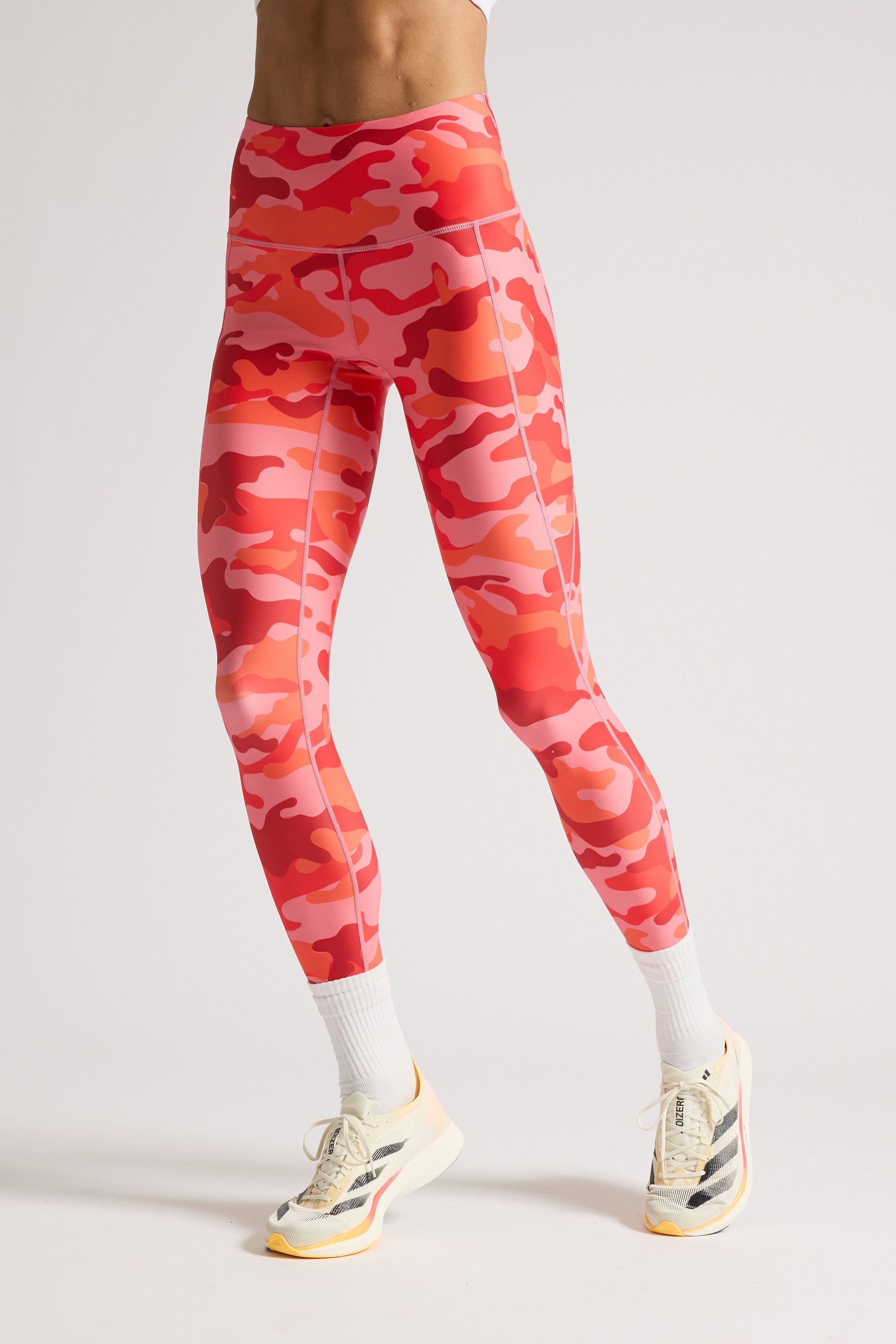 Orange Camo Leggings for Women - High Waisted Yoga Pants, Stretchy Workout Tights - Perfect for Running, Gym, Fitness & Outdoor Activities