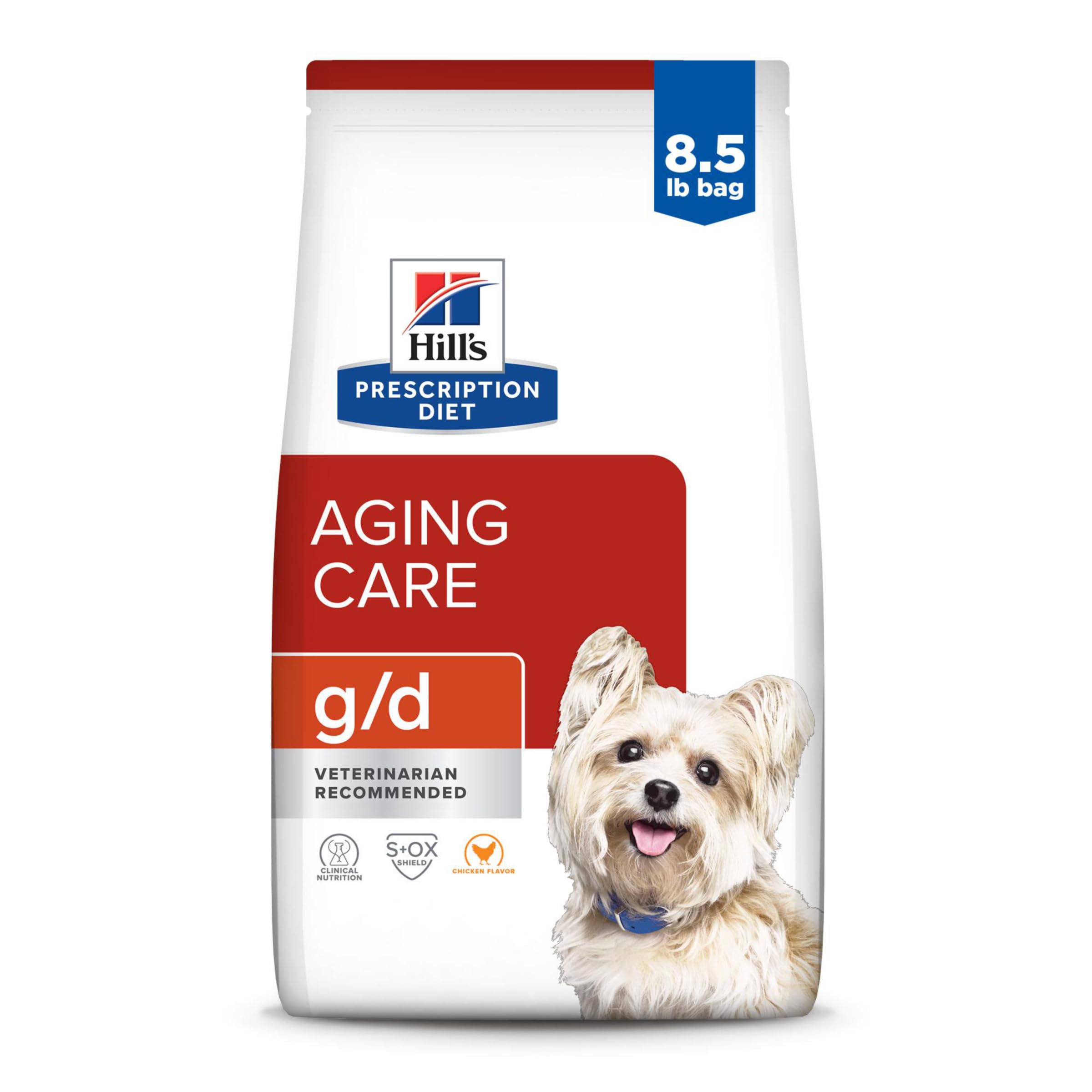 Hill's Prescription Diet g/d Aging Care Chicken Flavor Dry Dog Food - Vet Recommended Senior Dog Food for Joint & Kidney Health - 8.5lb Bag - Perfect for Mature Dogs with Mobility or Kidney Concerns