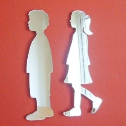 12cm Little Boy and Little Girl Mirror Set - Cute Children's Vanity Mirror for Dress Up & Pretend Play - Perfect for Kids' Bedroom, Playroom, and Birthday Gifts