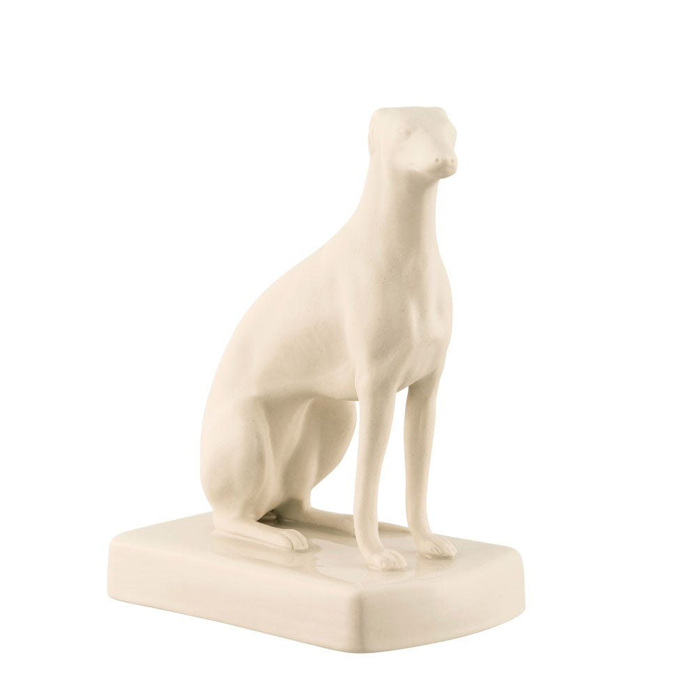 Belleek Classic Masterpiece Collection - Handcrafted Porcelain Greyhound Dog Figurine, Sitting Pose - Perfect for Home Decor, Gift for Dog Lovers, Collectible Irish Ceramic Art