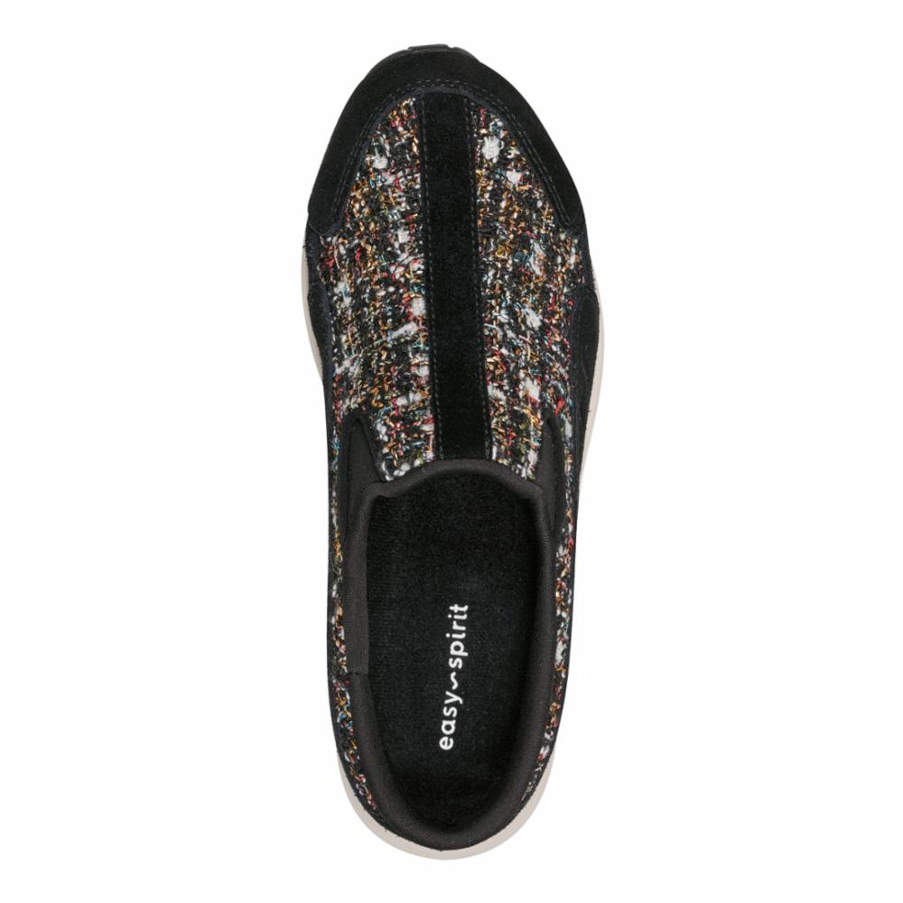 Easy Spirit Women's Ttime727 Black M - Comfortable Slip-On Walking Shoes for Work, Travel & Everyday Wear