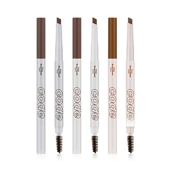 CODE GLOKOLOR Mono Brow Pencil - Ultra Fine 0.35g Automatic Eyebrow Pencil (3 Natural Shades) for Perfectly Defined Brows - Everyday Makeup & On-The-Go Touch Ups