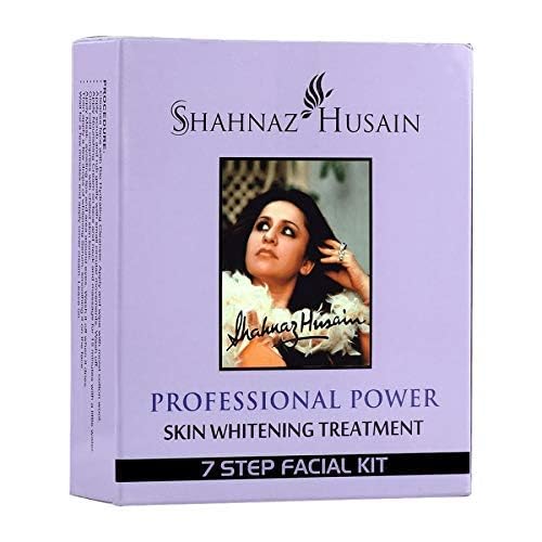 Shahnaz Husain Professional 7-Step Skin Whitening Facial Kit (48g + 15ml) - Brightening Treatment for Dark Spots & Uneven Skin Tone | At-Home Spa Day & Special Occasion Prep