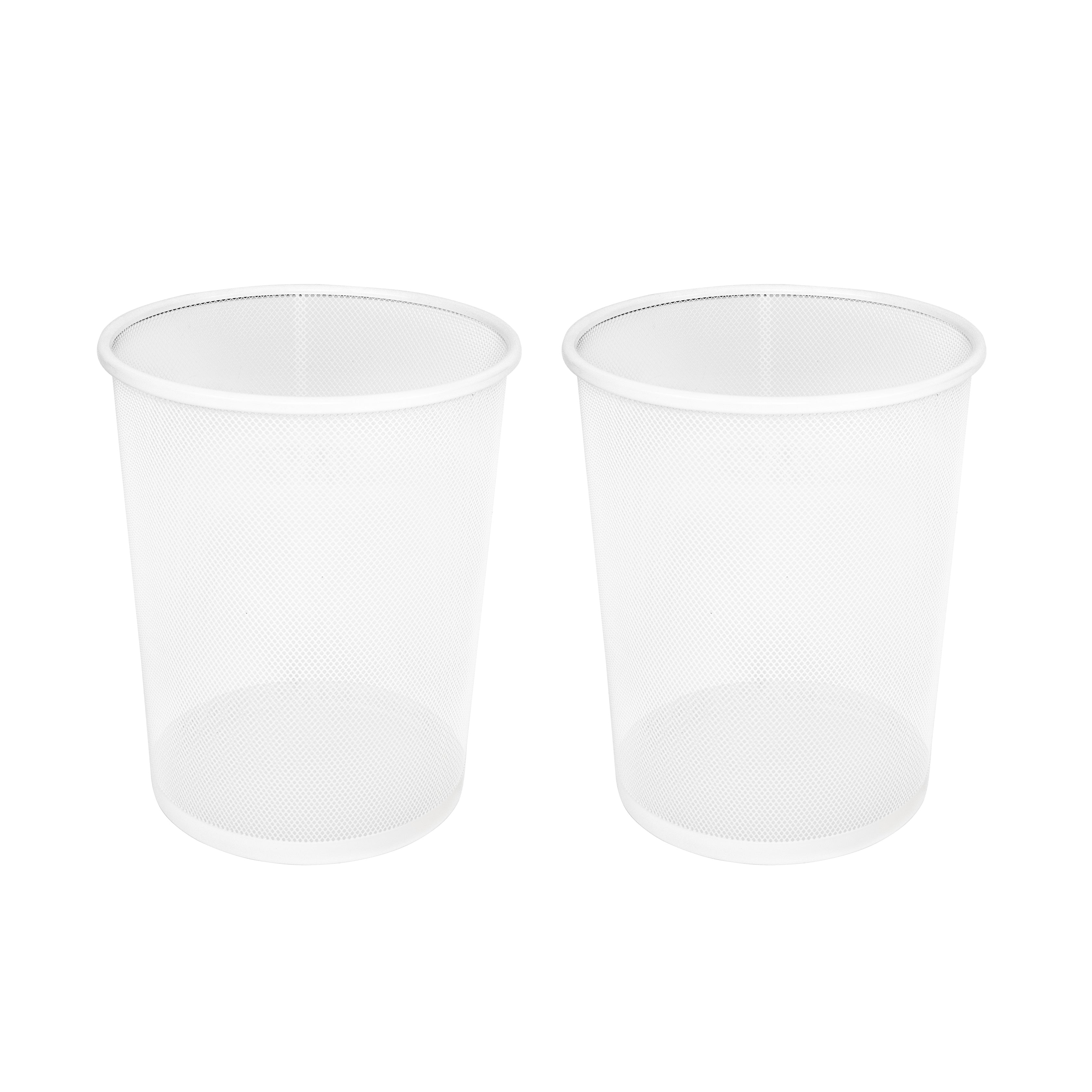 6 Gallon Round Mesh Wastebasket Recycling Bin (2 Pack) - Perfect for Home, Office & Classroom Organization