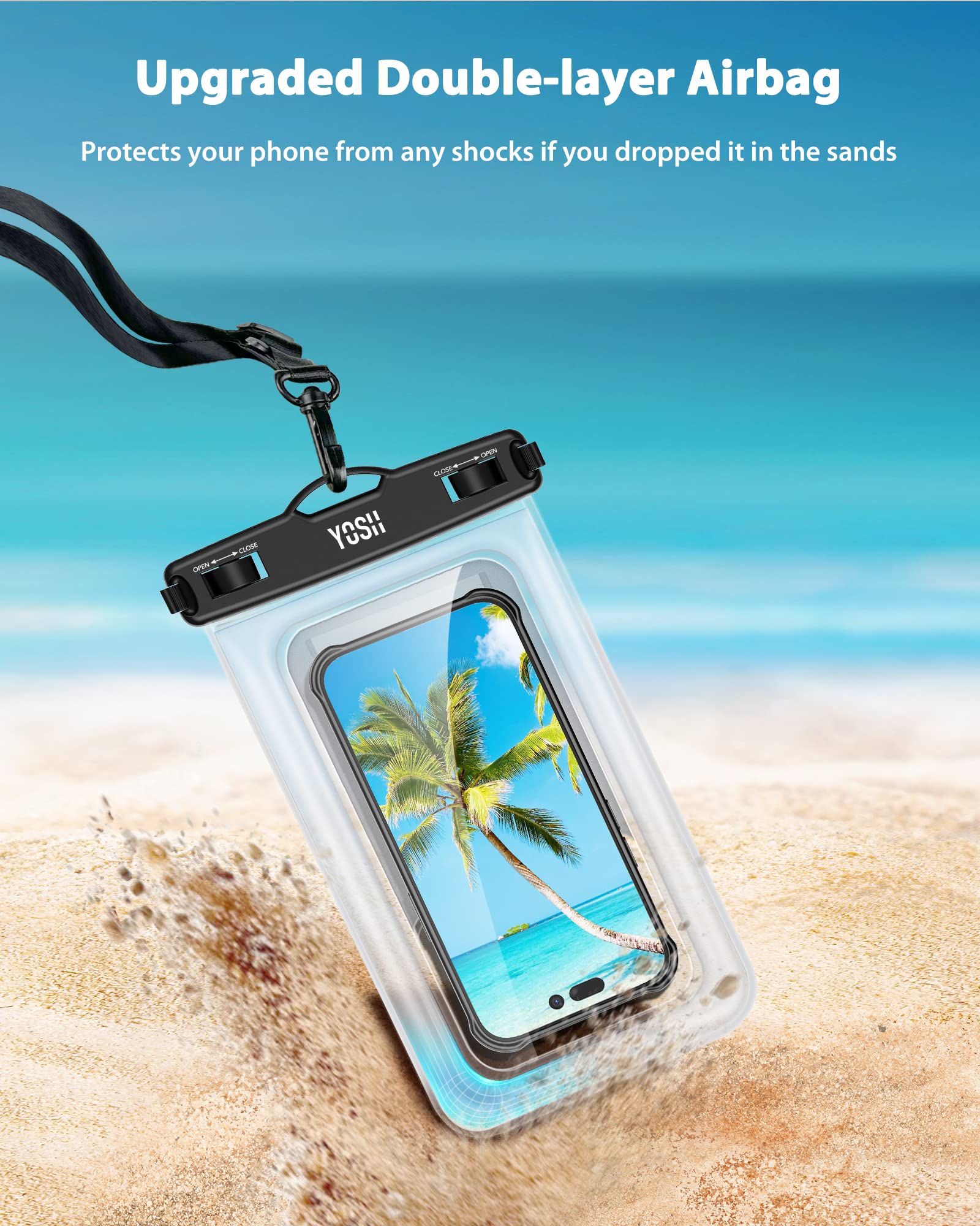 IPX8 Waterproof Phone Pouch with Floating Strap - Universal Waterproof Dry Bag Case for Swimming, Beach, Kayaking - Fits iPhone 15 14 13 12 11 Pro Max & Samsung S23 S22 A14 A71 (Up to 8.5